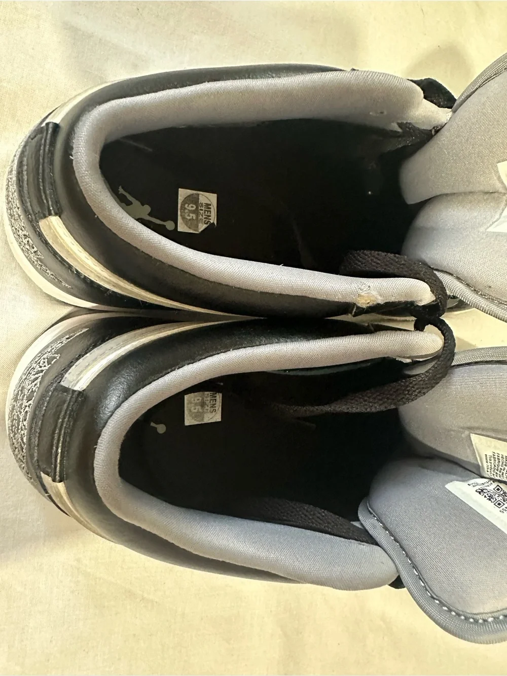 Jordan Black and White Low-Top Sneakers with Gray Accents